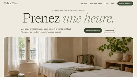 Premier écran du nouveau site de Maison Tilleul (exemple fictif)